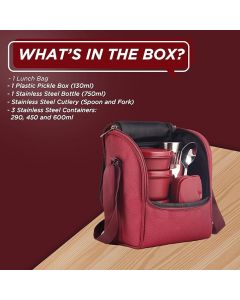 Olive Lunch boxes-Red-Large (Grade 6 to 12)