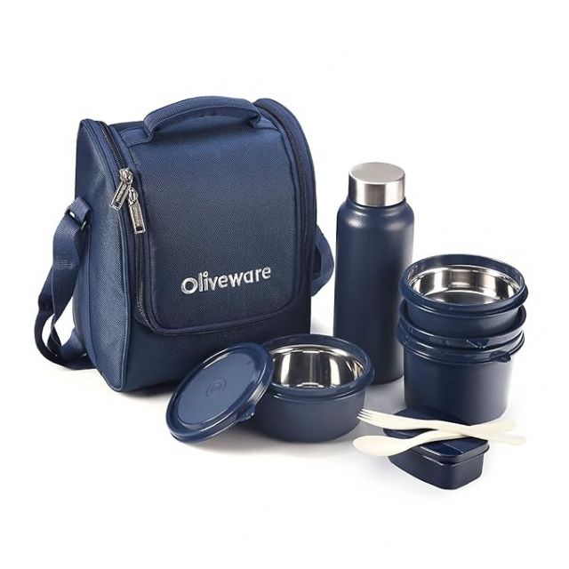 Olive Lunch boxes-Blue-Large (Grade 6 to 12)