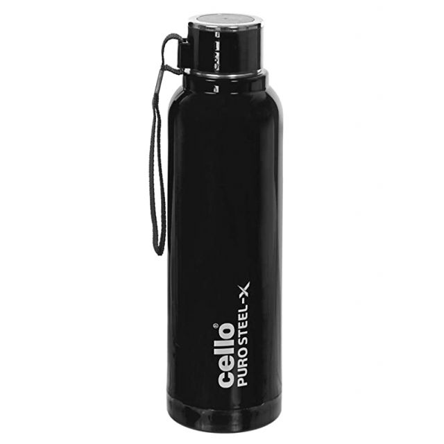 Cello - Puro Steel X Benz Insulated Water Bottle 900 ml Black