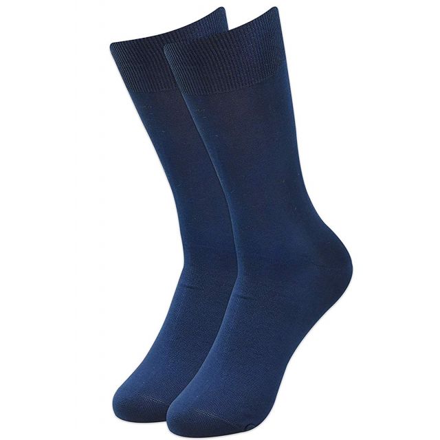Pronted - Kids Unisex Navy Blue Solid Cotton-Lycra Calf Length School Socks - 3