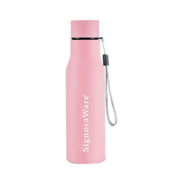 Signoraware - Blaze Single Walled Stainless Steel Fridge Water Bottle, 750 ml, Set of 1, Pink - 3474