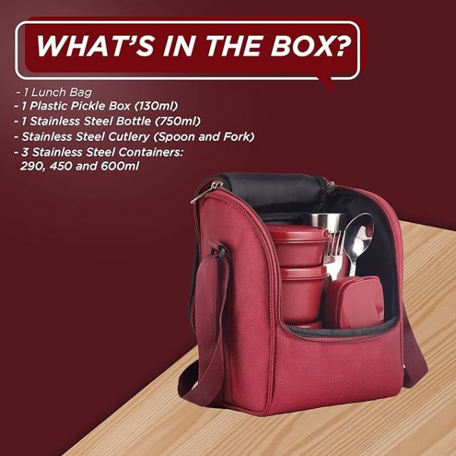 Olive Lunch boxes-Red-Large (Grade 6 to 12)