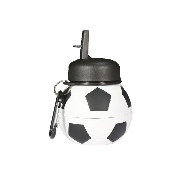 Smily Kiddos - Silicon Expandable & Foldable Football Water Bottle Black & White